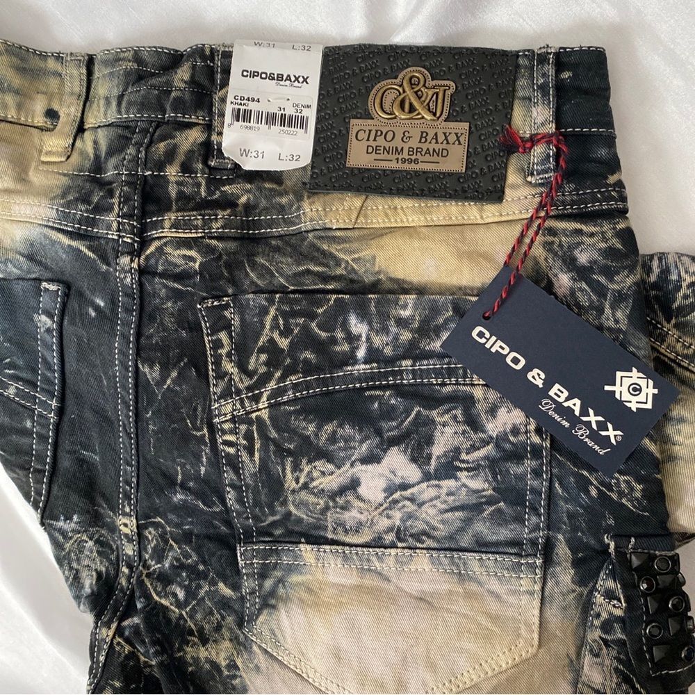 Cipo & Baxx Men's Lincoln Denim Regular Fit Black Khaki Jeans CD494 Sz 31W x 32L - Picture 15 of 15
